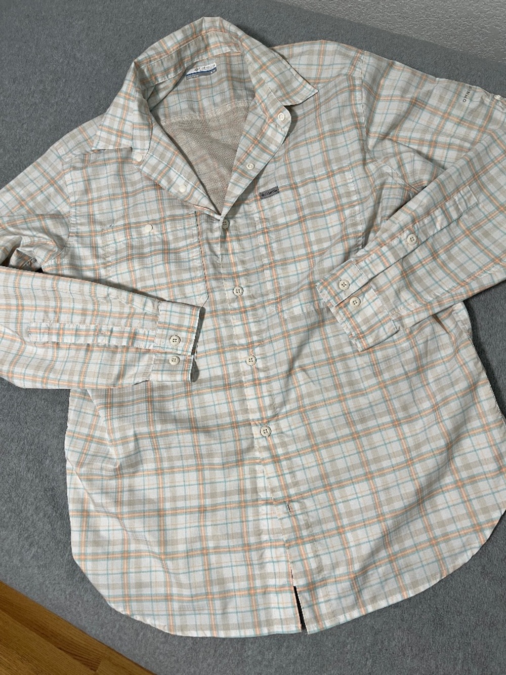Columbia Fishing Snap Shirt Men Medium RollTab Longsleeve Outdoor Lightweight